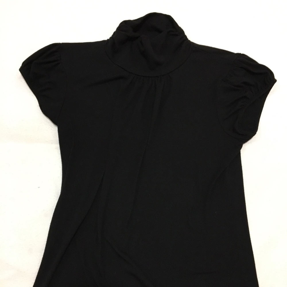 Necessary Objects Mock Turtleneck Gathered Sleeves